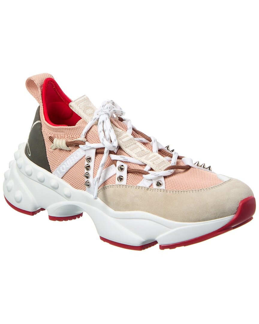 Женские кроссовки из замши и сетки Christian Louboutin Trailnrun 133390₽