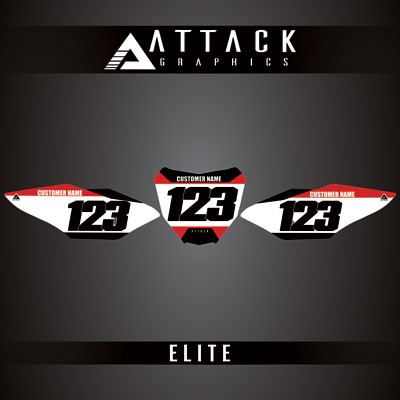 Attack Graphics Elite Restyle Number Plate Backgrounds  For Honda CR125R 2006
