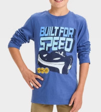 NEW Sonic The Hedgehog Boy's Long Sleeve Graphic T-Shirt Blue Size XS