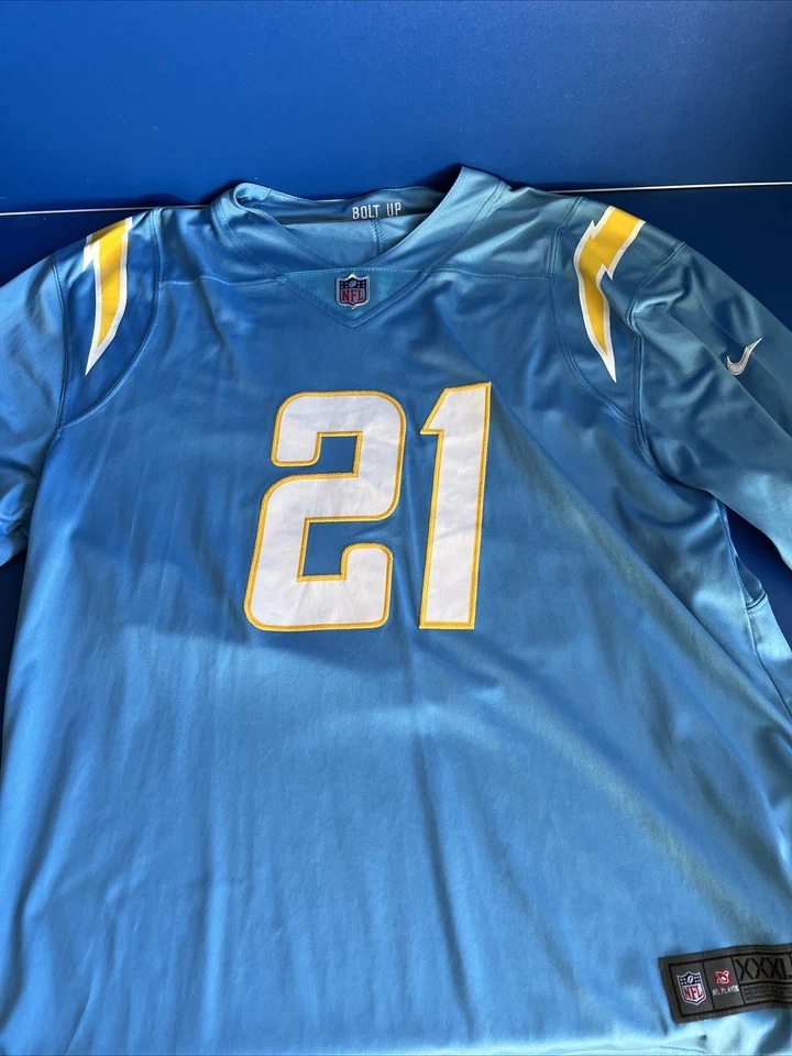 Camiseta LaDainian Tomlinson San Deigo Chargers Nike 3 XL Cosida Azul Polvo Foto 2 de 4