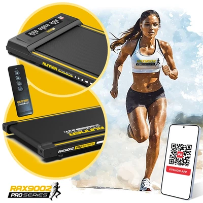 RUNNER ATHLETIX Elektrisches Laufband für Zuhause Walkingpad LARGE DISPLAY 1-10km/h RAX9002