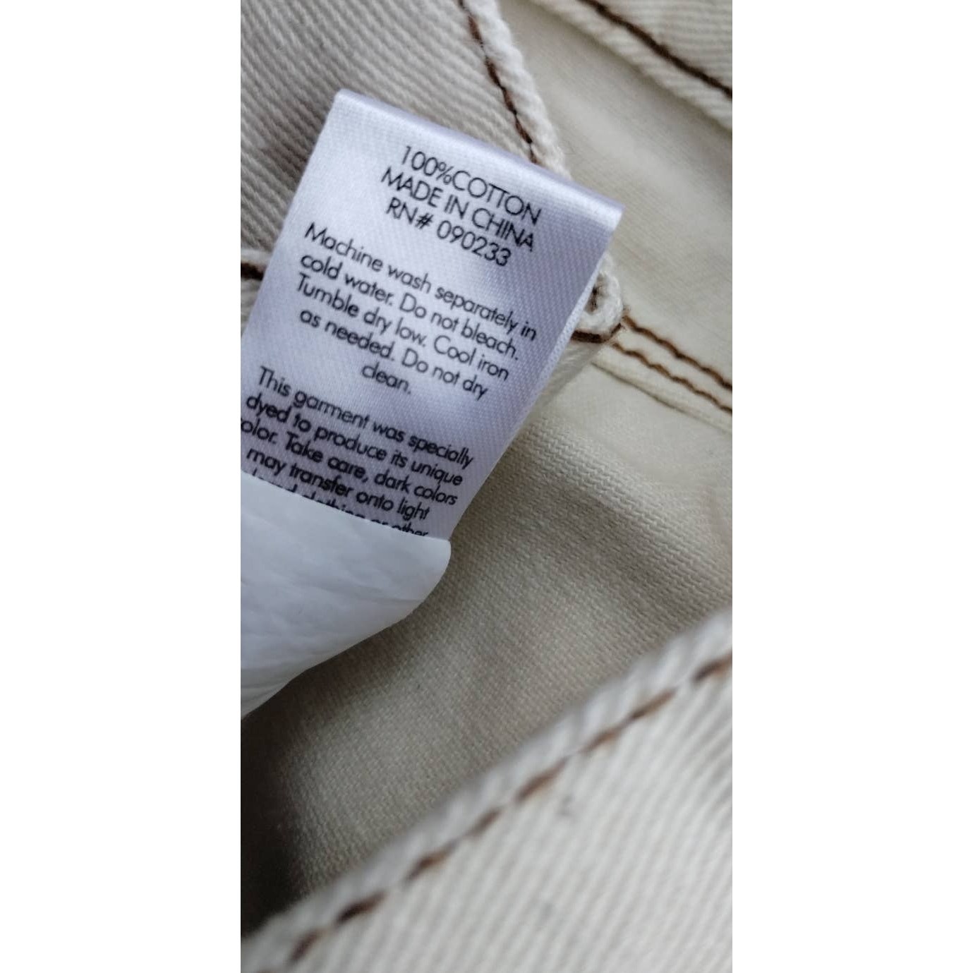 PACSUN Women's High Rise Carpenter Embroidered Off White/Cream Jeans Size 26 (2) thumbnail 12