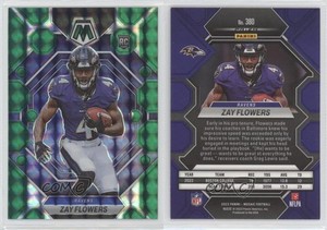 2023 Panini Mosaic Rookies Green Mosaic Prizm Zay Flowers #380 Rookie RC