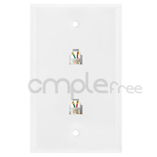 Phone Wall Plate RJ11 RJ12 Double Telephone Modular Duplex CAT3 6P 4C Lot NEW