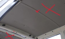 1x VW T4 Himmel Innenraum Decke Dachhimmel Dach oben hinten Kastenwagen Lampe