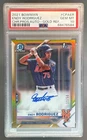 6584 Endy Rodriguez 2021 Bowman Chrome Gold Refractor 1st RC Auto 11/50 PSA 10