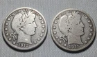 2 Coin Batch / 1912 D & 1915 D Barber Half Dollars