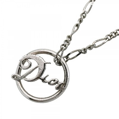 Christian Dior Necklace Logo Round Silver Authentic From Japan