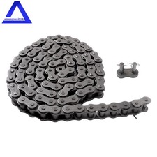 100H Roller Chain - 10 Feet  2 Free Connecting Links - Carbon Steel Chain