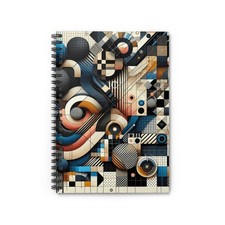 Spiral Notebook Ruled Line Plaids and Stripes Style Design 6, Gift Everyday