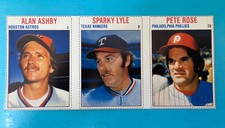 1979 HOSTESS Panel Alan Ashby / Sparky Lyle / Pete Rose  #142 143 144 EX-NM