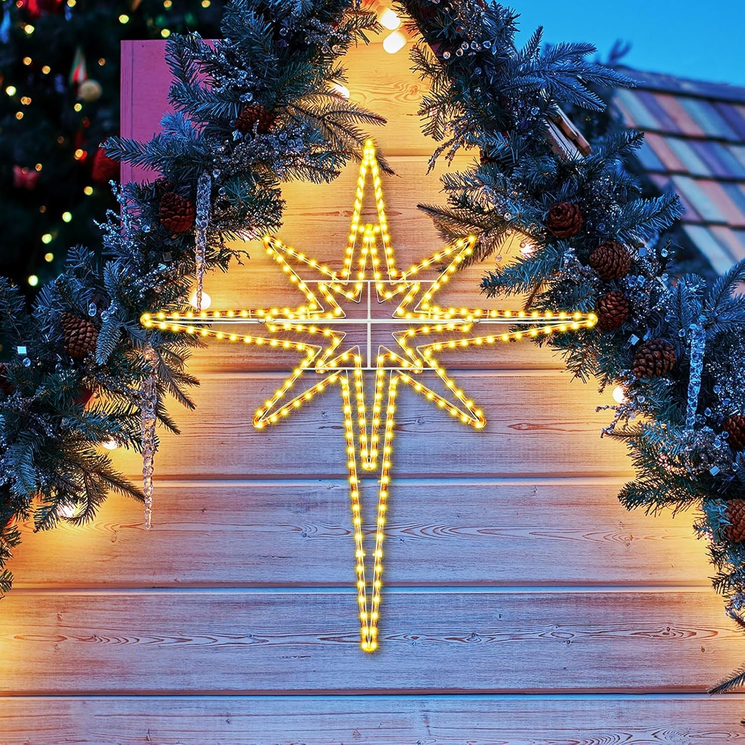 Christmas Star of Bethlehem LED Outdoor 35'', Warm Light