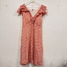 Old Navy Midi Ditsy Floral Ruffle V-Neck Dress Womens 3X Cottagecore Bohemian