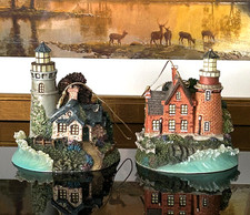 Thomas Kinkade Bradford Edition. Ligthting The Way and New Day Dawning. Set of 2