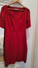 Womens Karen Millen Summer Red Dress Size Uk 12 Eu 40 