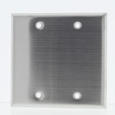 Eaton 2-Gang Type 302 NON-MAGNETIC Stainless Steel BLANK Cover Wall Plate 93152