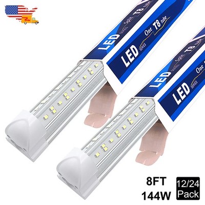 8Ft Led Shop Light Fixture 144W 6500K Daylight Garage Workshop Ceiling Led Tubes
