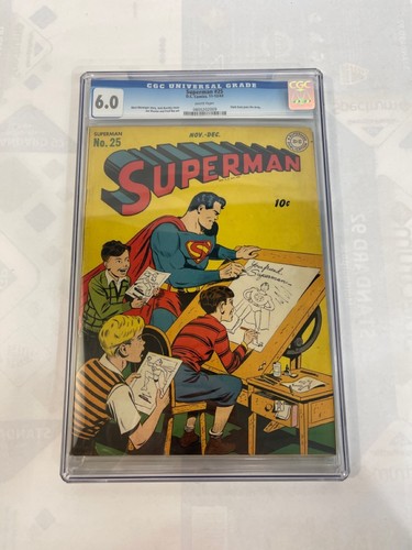 DC COMICS SUPERMAN #25 11-12/43 WHITE PAGES CGC 6.0 (uue) (PBR087926)