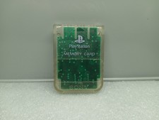 SONY PLAYSTATION 1 PS1 TRANSLUCENT CLEAR MEMORY CARD OEM TESTED SCPH-1020