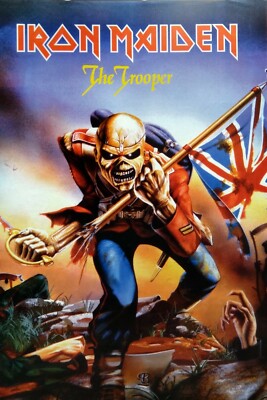 IRON MAIDEN ポスター The Trooper 1984年 VINTAGE Iron Maiden The Trooper Felt Black Light Poster 1984 rare