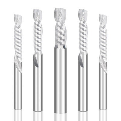 4-12mm Shank Single Flute End Mill Up Down Compression Router Bit MDF PVC Wood