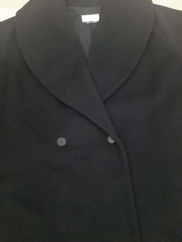 Vtg Vestimenta Spa 100% Camel Hair Trench Coat black Double button Shawl collar - Picture 7 of 14