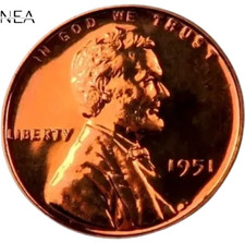 1951 Lincoln Wheat Penny Cent Gem Proof Red