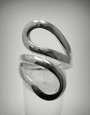 Stylish Long Sterling Silver Ring Hallmarked Solid 925 Perfect Quality Empress