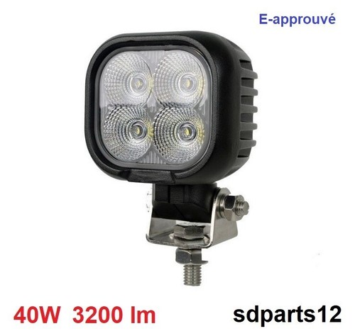 Phare LED Cabine 40W 3400lm 10-30V - Compatible Claas Deutz-Fahr Fendt Massey Ferguson