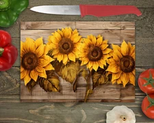 Sunflower 11 x 8 Tempered Glass Cutting Board~FREE shipping~your CHOICE~Gift