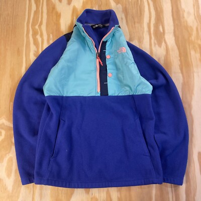 The North Face 200WT Tundra Fleece   Women s Small   Blue Retro Color Block Pull