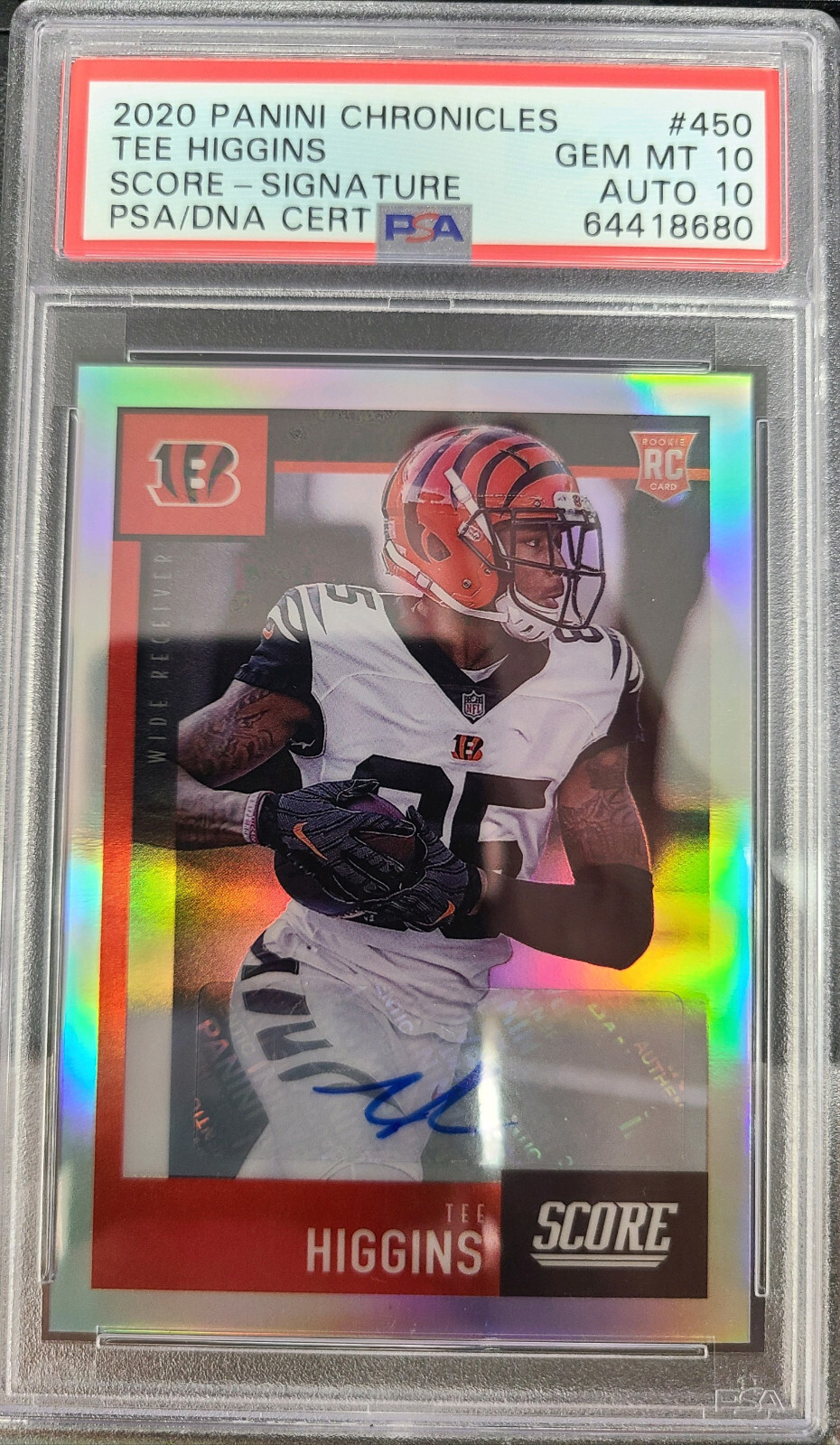Tee Higgins Panini Chronicles Score #450 Signature-Gold Zone