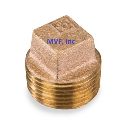 3/4  Lead-Free Brass Pipe Plug 125# Threaded Square Head SOLID Plug BR150521