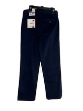 NWT Boys IZOD stretch flat front pants size 14 Husky Navy Blue Chinos Retail 36