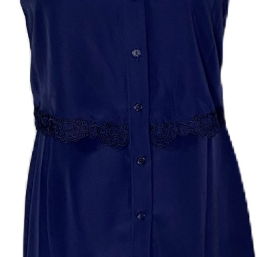 Parker Damen Neu mit Etikett marineblau ärmelloses Knopfleiste Kleid voll gefüttert $ 398 - Größe S - Bild 10 von 17