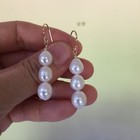 100% natural white freshwater pearl 14K Gold Filled earrings Original works AAA+