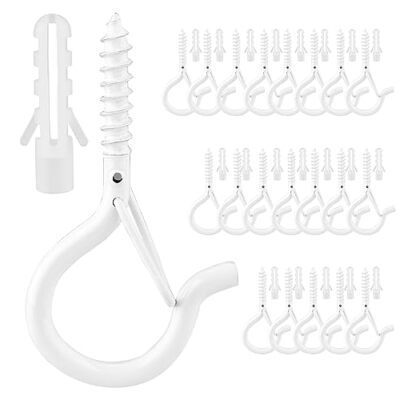 20 Pack Ceiling Eye Hooks Screw Hooks for Hanging Plants Outdoor String Lights