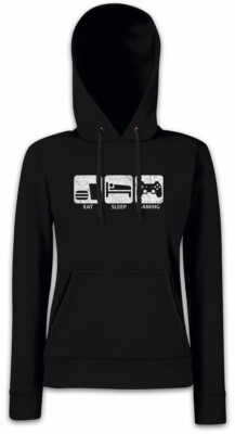 Eat Sleep Gaming Damen Hoodie Sweatshirt Gamer Games Fun  Nerd Computer Science