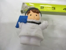 Fisher Price Little People Space Man Astronaut Explorer White Suit Blue Flag Toy