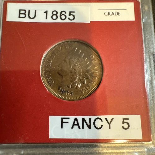 1865 Fancy 5 Indian Head Cent Penny UNC *UNCIRCULATED*