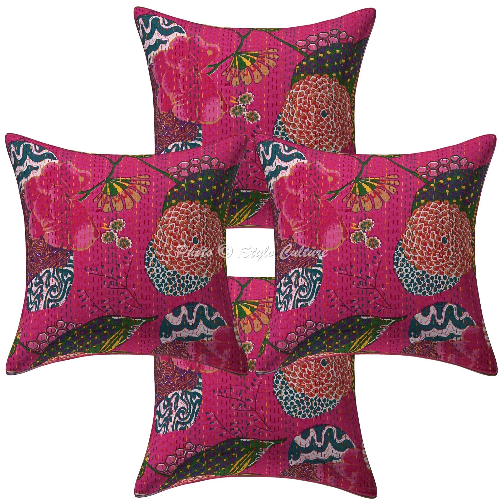 Boho Bohemian Artistic Cushion Cover Kantha Ethnic Throw Decor Pillow Cover Case