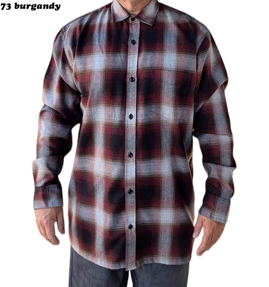 Triveni Men's Long Sleeve Plaid Flannel Shirt - Perfect for