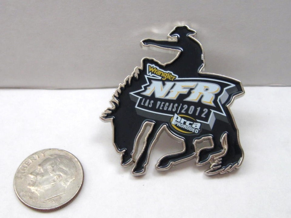 2012 Wrangler NFR PRCA Rodeo Hat Lapel Pin Souvenir Lone Rider Cowboy ...