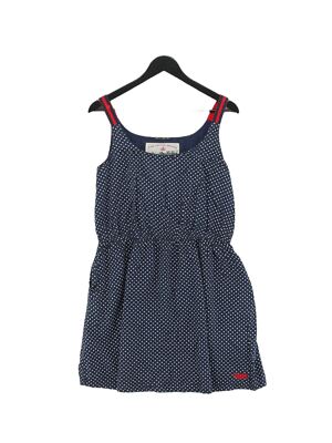 Superdry Women's Midi Dress L Blue Cotton with Lyocell Modal A