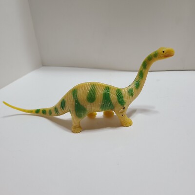 7.5'' Brachiosaurus Plastic Dinosaur in Yellow and Green