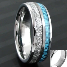 6/8mm Tungsten Carbide Meteorite & Carbon Fiber Band Ring-Engraving Avail