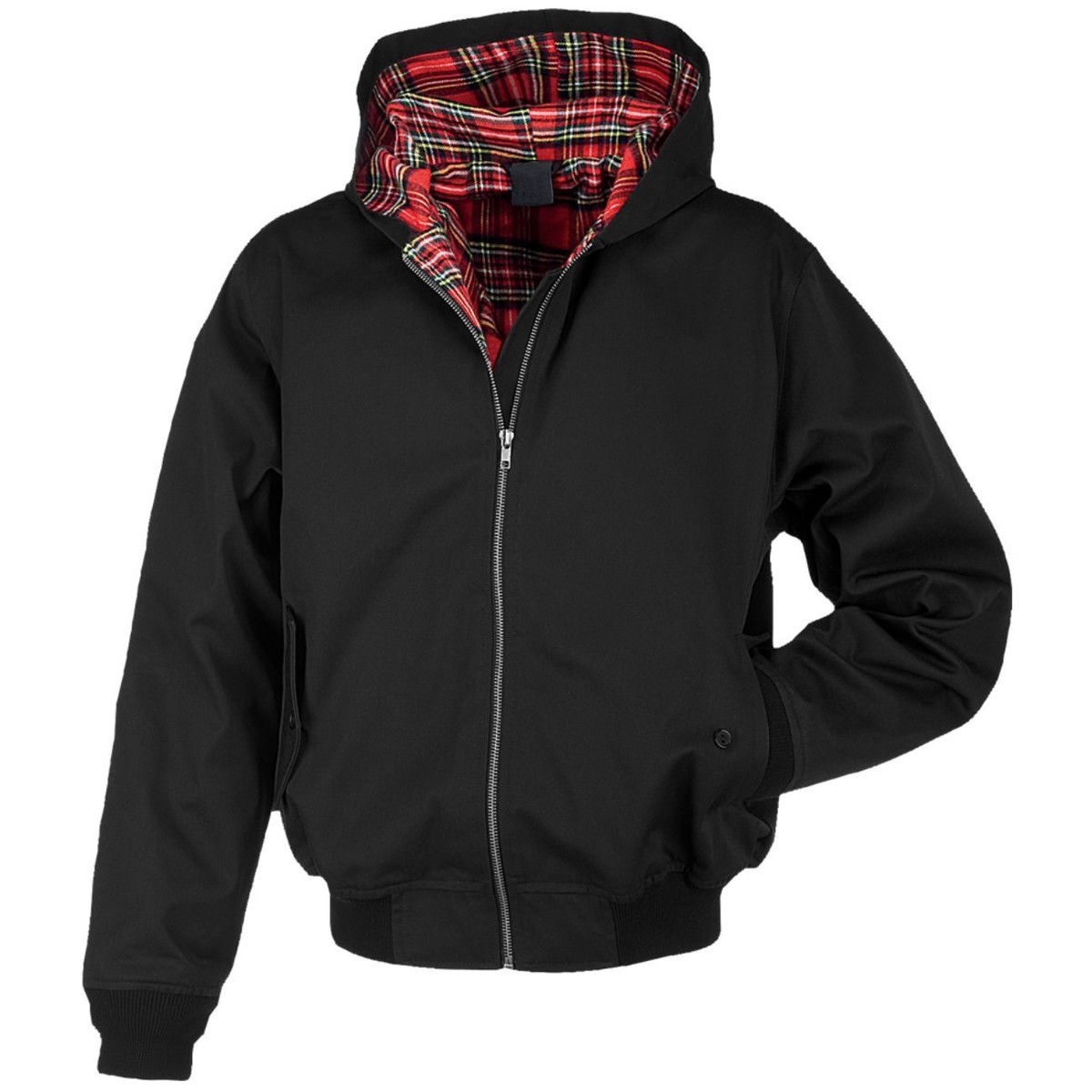 Fleece Karo Jacke Herren Harrington Jacke Mit Kapuze English