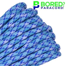 Blue Shock - 100 FT - 550 Paracord Rope 7 strand Parachute Cord