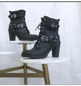 guess heeled combat boots