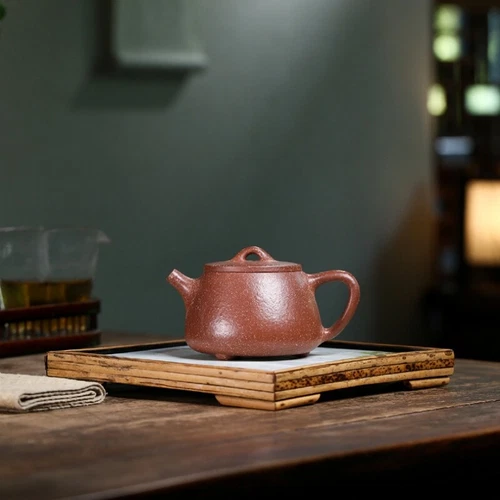 Marked Tea Pot Real Yixing Zisha Shipiao Pot Three Feet Handmade Jiangpo Clay - Picture 11 of 12